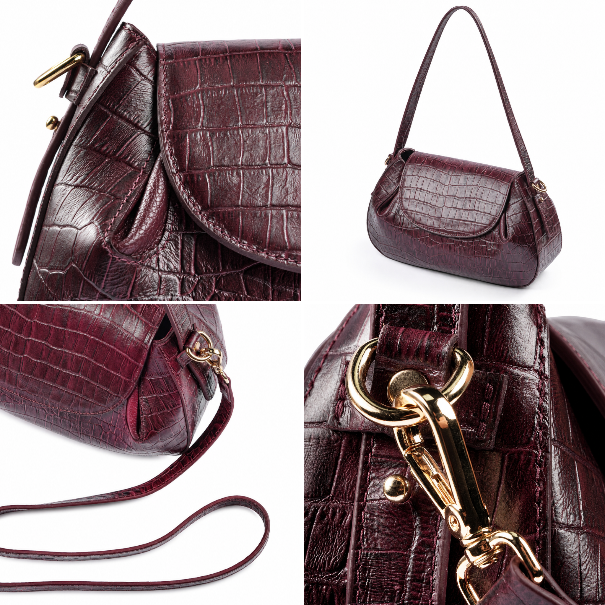 Bolsa Croco Couro Legítimo