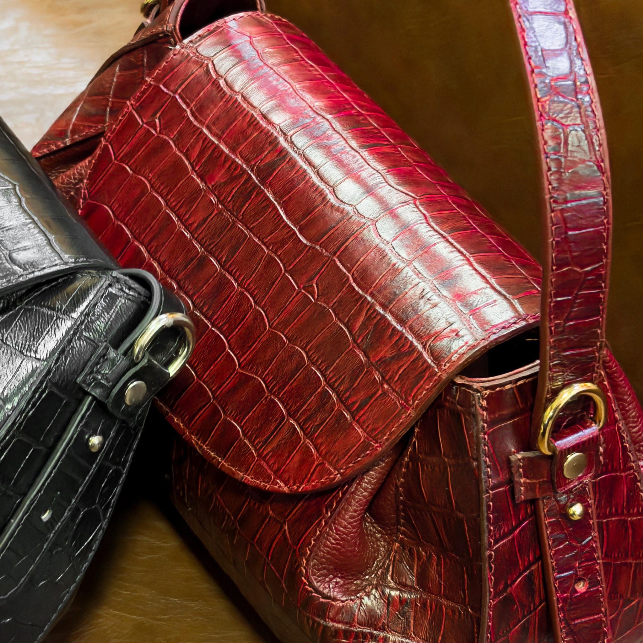Bolsa Croco Couro Legítimo