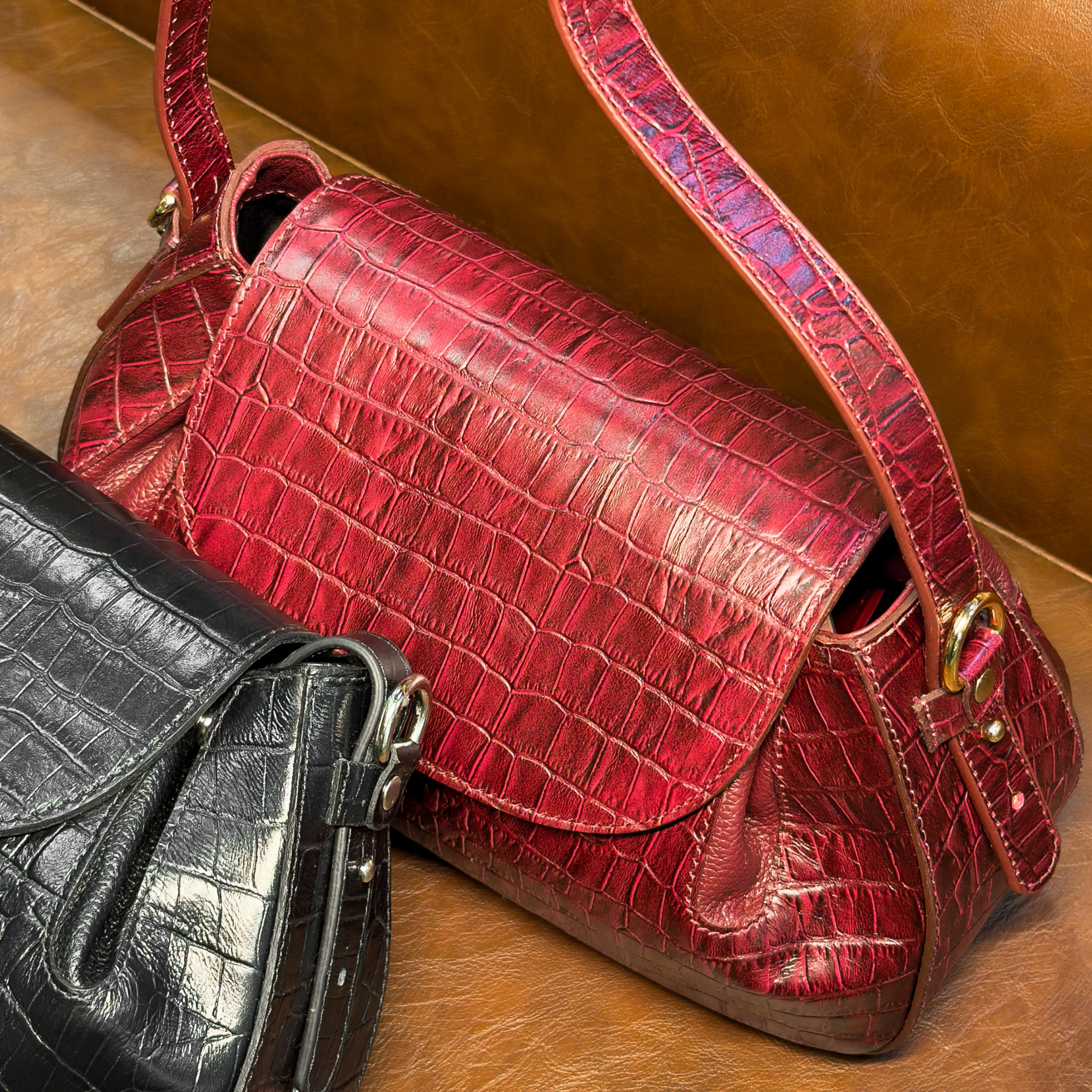 Bolsa Croco Couro Legítimo