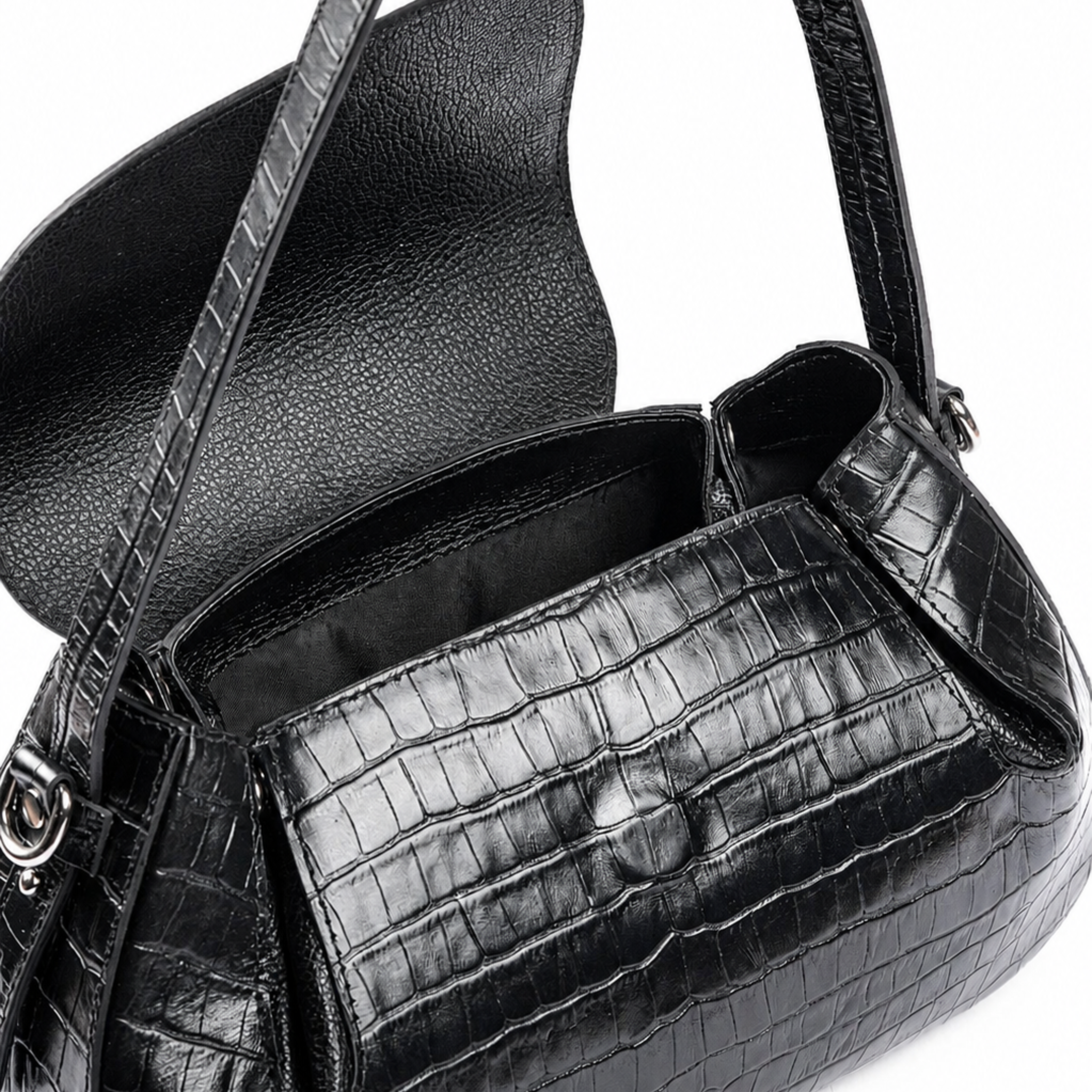 Bolsa Croco Couro Legítimo