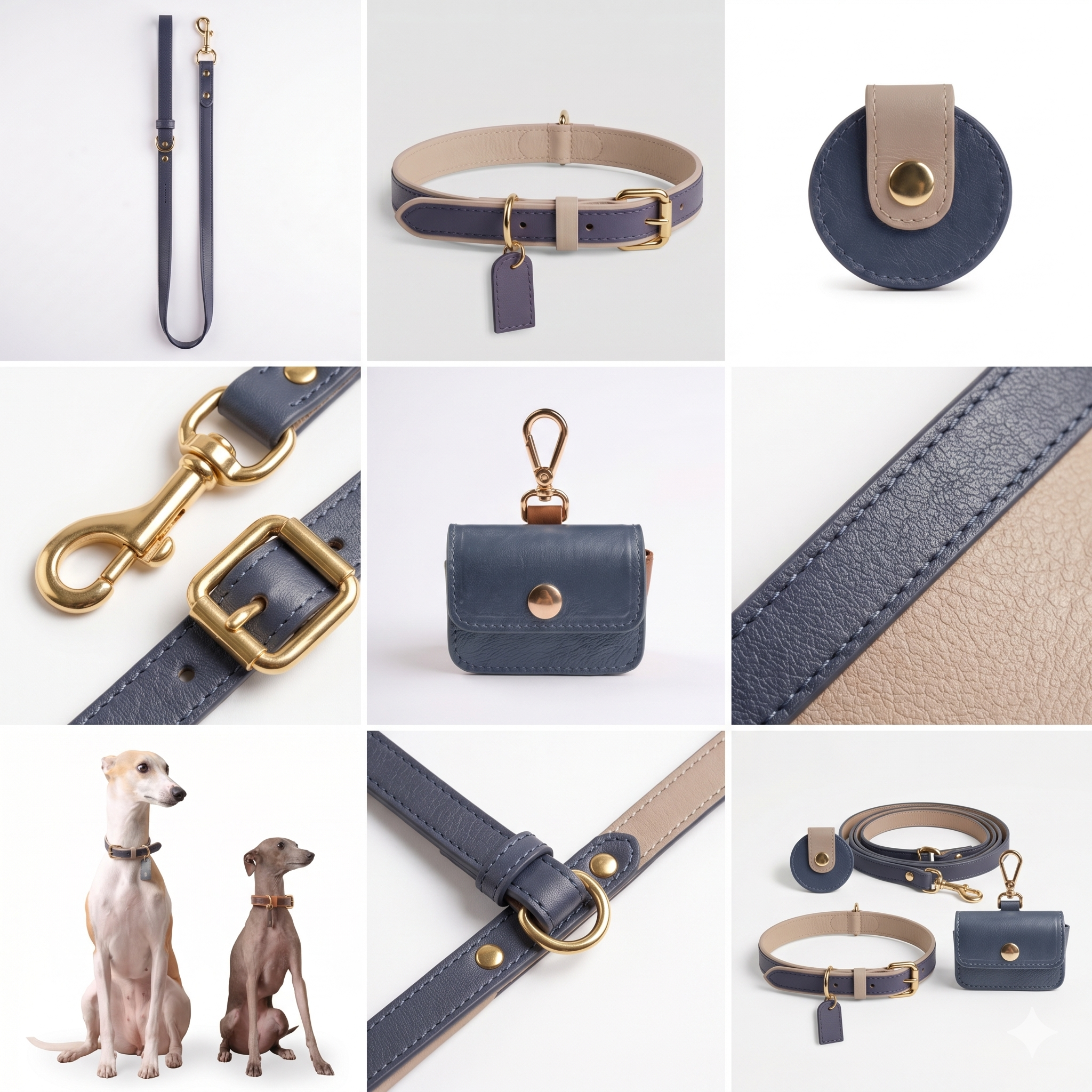 Kit Completo ( Coleira + Guia Clássica + Crossbody + Bolsa Sacola + Porta AirTag )
