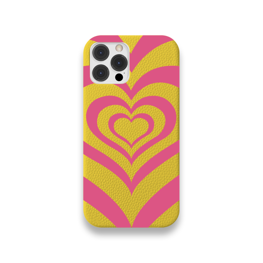 Case Couro Lisa Color Coração