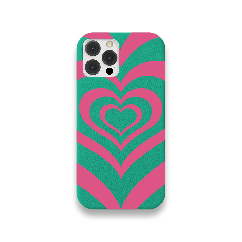 Case Couro Lisa Color Coração